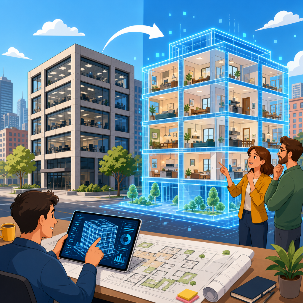 How Digital Twins Support Office-to-Residential Conversion Planning