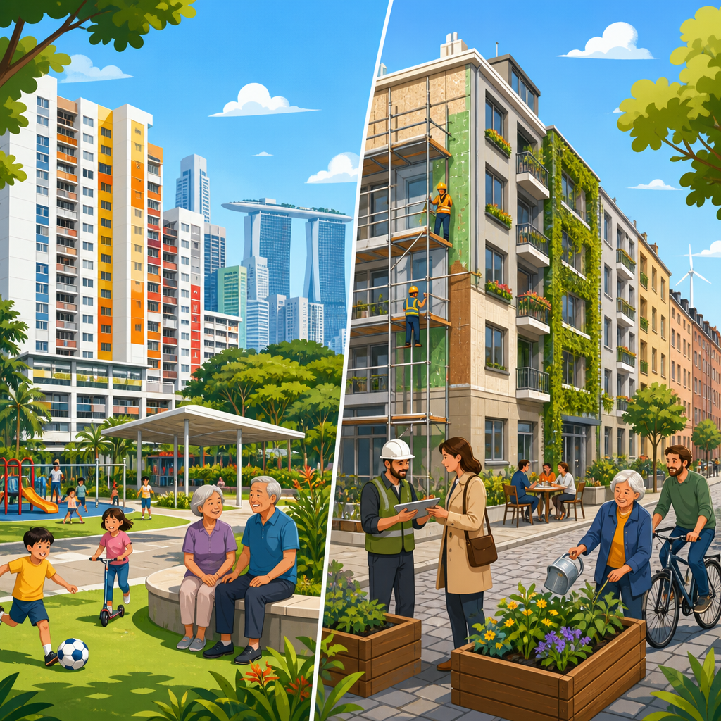 Public Housing Renewal in Singapore vs Estate Retrofit in Europe